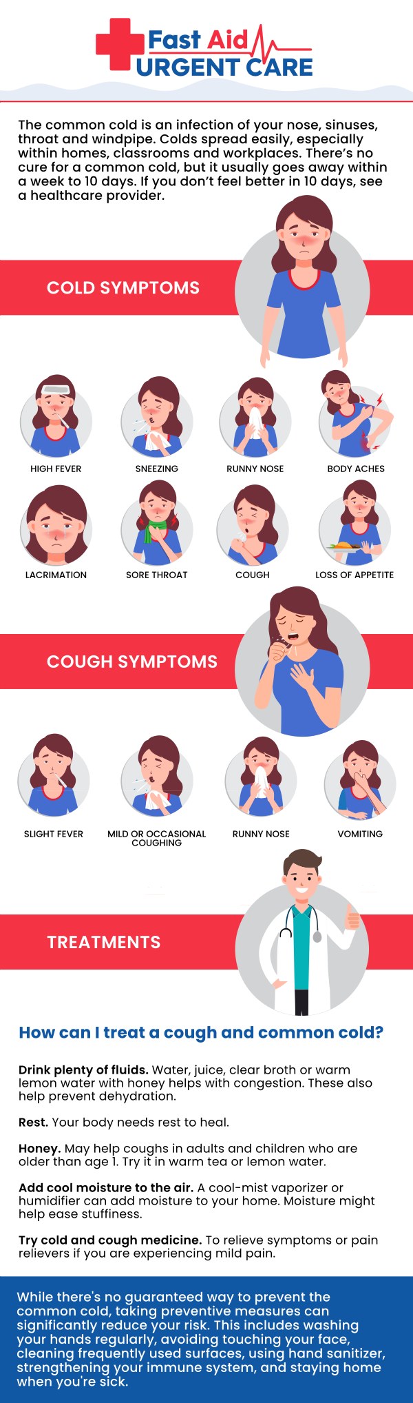 Common questions asked by patients: What are the most common causes of a cough? When should I visit urgent care for a cough? How do you treat a severe cough?  Is a cough contagious? Can allergies cause a persistent dry cough?
Find prompt relief for stubborn coughs at Fast Aid Urgent Care & Family Medicine Clinic in Bakersfield, CA. Led by Dr. Ajitpal Tiwana, MD, our medical team utilizes on-site diagnostics to quickly identify the cause of your symptoms. Walk in seven days a week, no appointment needed for a personalized treatment plan to help you breathe easier. For more information, contact us or book an appointment online. We are conveniently located at 2611 South H St Suite C Bakersfield, CA 93304. We serve patients from Bakersfield CA, Rexland Acres CA, Venola CA, Oildale CA, Lamont CA, Rosedale CA and surrounding areas.