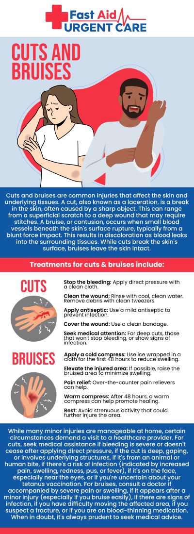 Common questions asked by patients: What qualifies as a minor cut that can be treated at urgent care? How do I know if my cut requires medical stitches? How can I tell if a cut has become infected? Do I need a tetanus shot after getting a minor cut? When should I go to the emergency room instead of urgent care for a cut?
When a minor cut or laceration leaves you bleeding and worried, Fast Aid Urgent Care & Family Medicine Clinic in Bakersfield, CA, provides the swift medical attention you need. Dr. Ajitpal Tiwana, MD, and our clinical team quickly clean the wound, determine if stitches are required, and apply proper dressings to minimize scarring. Visit our walk-in clinic today for professional, compassionate wound care that ensures a safe and proper recovery. For more information, contact us or book an appointment online. We are conveniently located at 2611 South H St Suite C Bakersfield, CA 93304. We serve patients from Bakersfield CA, Rexland Acres CA, Venola CA, Oildale CA, Lamont CA, Rosedale CA and surrounding areas.