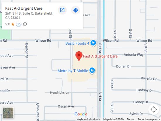 Get Directions to Fast Aid Urgent Care & Family Medicine Clinic in Bakersfield, CA