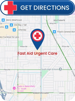 Get Directions Fast Aid Urgent Care & Family Medicine Clinic in Bakersfield, CA Get Directions Fast Aid Urgent Care & Family Medicine Clinic in Bakersfield, CA